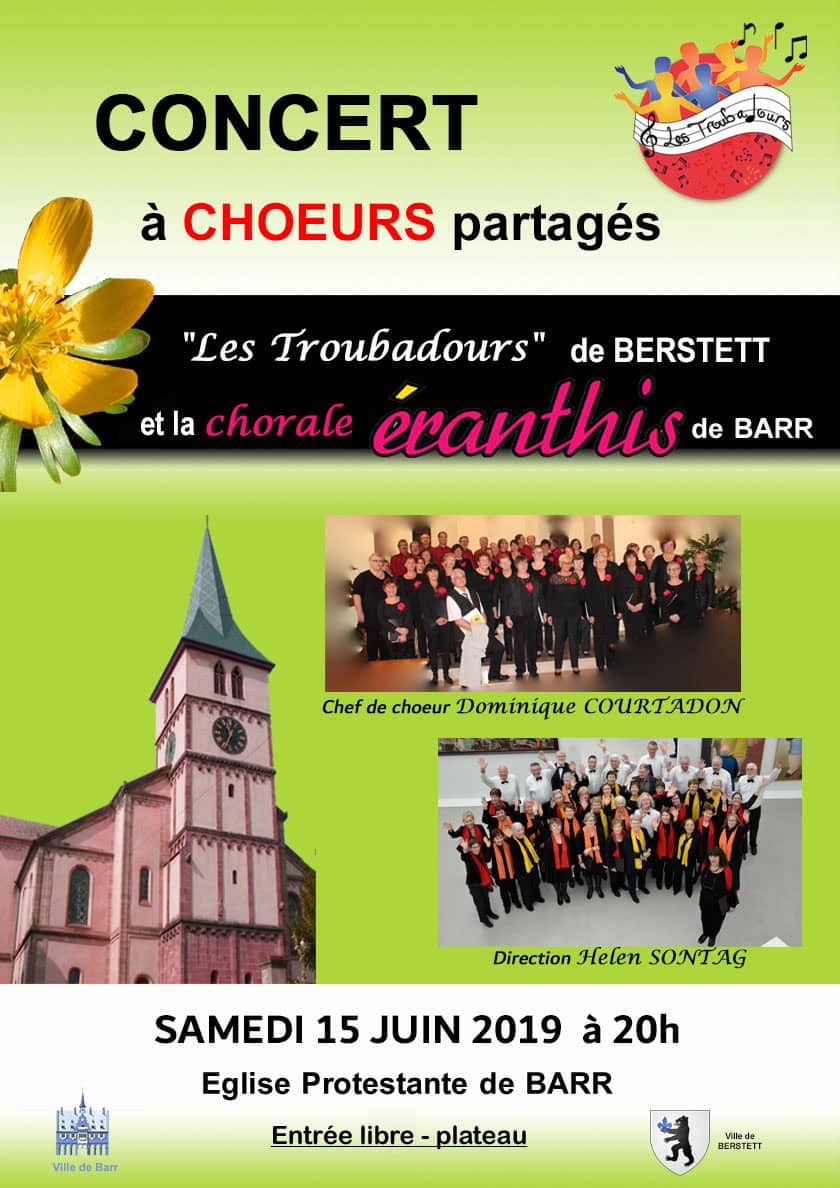 CONCERT à CHOEURS PARTAGES le 15 juin 2019